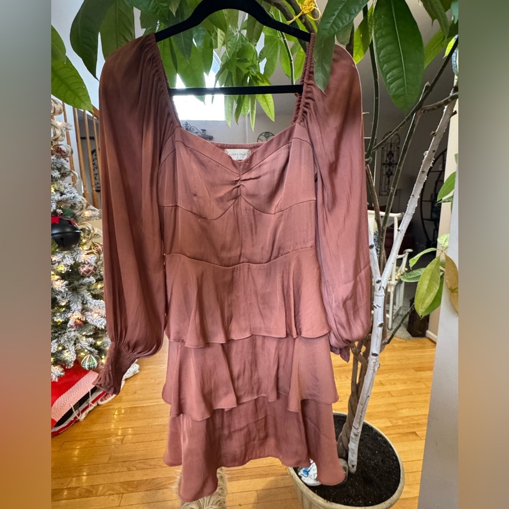 Altar'd State Mauve Ruffled Dress
